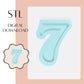 Number 7 embosser & cookie cutter STL