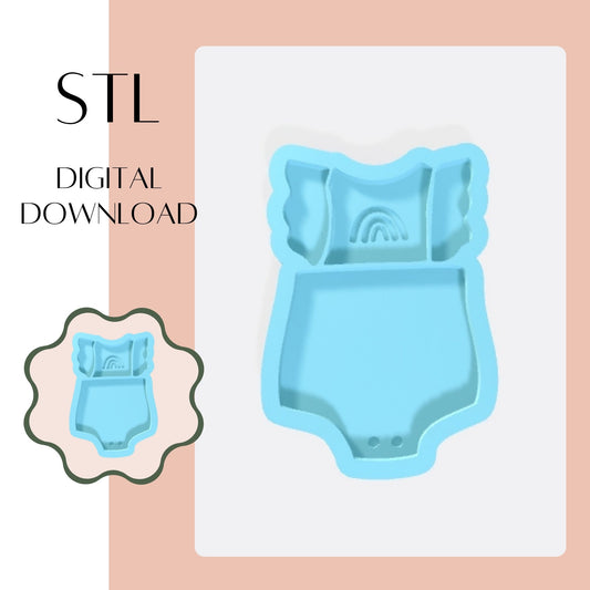 Rainbow Baby grow embosser & cookie cutter STL