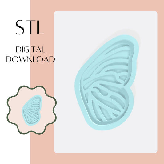 Butterfly Wing embosser & cookie cutter STL