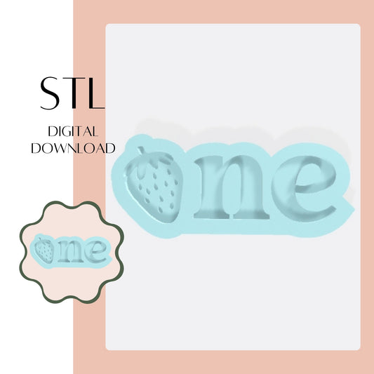 Strawberry ONE embosser & cookie cutter STL