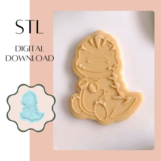 Dino Baby 2 embosser & cookie cutter STL