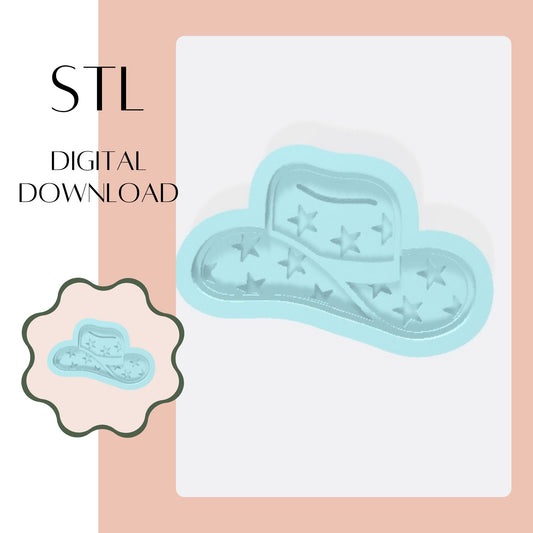 Cow Girl Hat embosser & cookie cutter STL