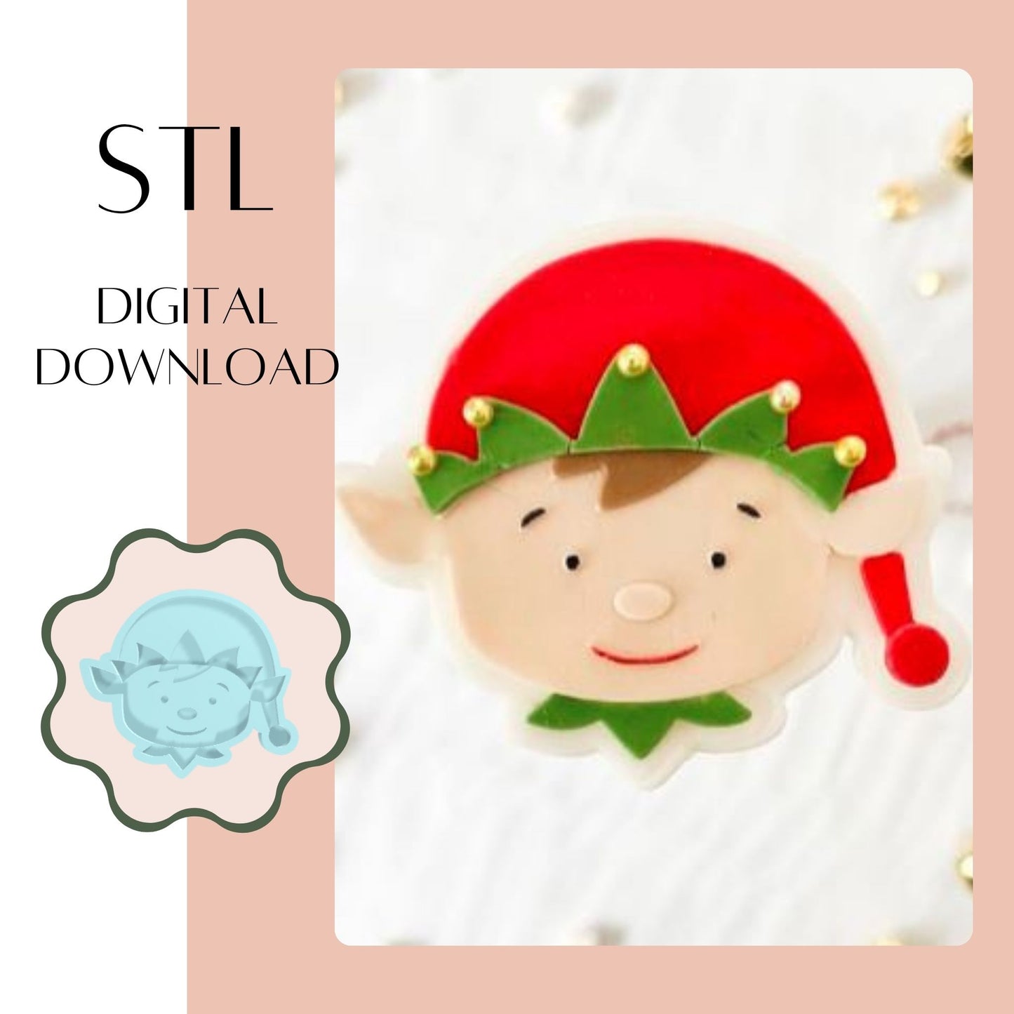 ELF Head embosser & cookie cutter STL