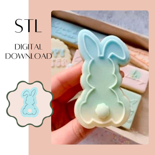 Fluffy Bunny Tail embosser & cookie cutter STL