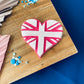 Acrylic Union Jack Heart Embosser & cutter set