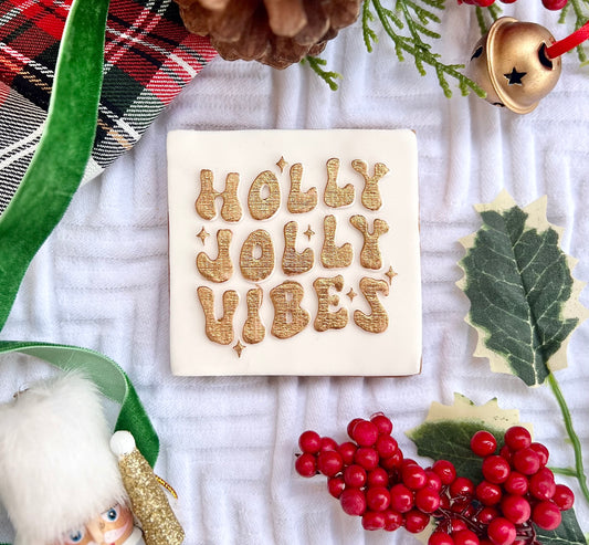 Holly Jolly Vibes Embosser Retro